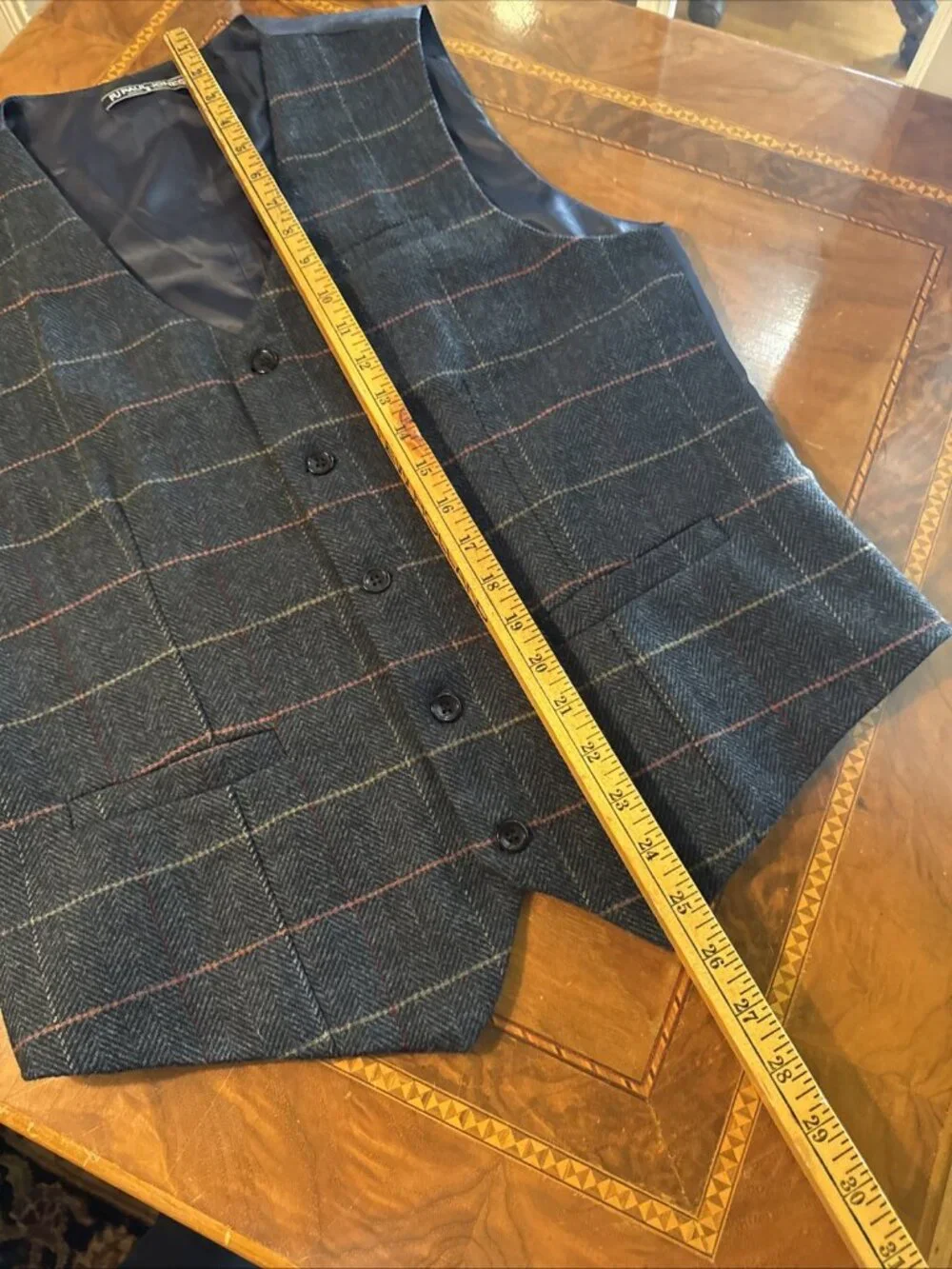 PJ Paul Jones Herringbone Wool Blend Button Front Vest Size Small